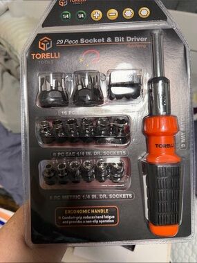 Torelli - new 29-Piece Socket & Bit Driver Set - Orange/Black